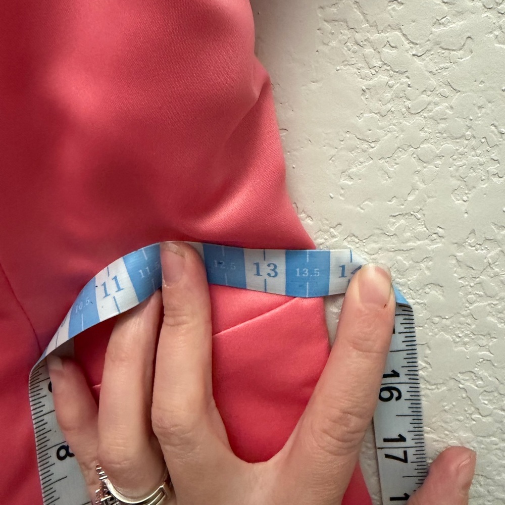 VTG 90s Y2K Dollar USA Coral Pink Satin Gown 3D Floral Beaded Halter Dress XS - Picture 6 of 15